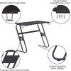 Flash Furniture Fisher Red Gaming Ergonomic Desk with Cup Holder and Headphone Hook(Black)