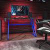 Flash Furniture Fisher Red Gaming Ergonomic Desk with Cup Holder and Headphone Hook(Blue)