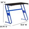 Flash Furniture Fisher Red Gaming Ergonomic Desk with Cup Holder and Headphone Hook(Blue)
