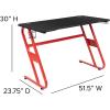 Flash Furniture Fisher Red Gaming Ergonomic Desk with Cup Holder and Headphone Hook(Red)