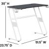 Flash Furniture Fisher Red Gaming Ergonomic Desk with Cup Holder and Headphone Hook(White)