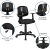 Flash Furniture Flash Fundamentals Mid-Back Black Mesh Swivel Task Office Chair with Pivot Back and Arms(Black)