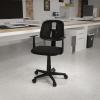Flash Furniture Flash Fundamentals Mid-Back Black Mesh Swivel Task Office Chair with Pivot Back and Arms(Black)