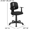 Flash Furniture Flash Fundamentals Mid-Back Black Mesh Swivel Task Office Chair with Pivot Back and Arms(Black)