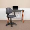 Flash Furniture Flash Fundamentals Mid-Back Black Mesh Swivel Task Office Chair with Pivot Back and Arms(Grey)