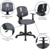 Flash Furniture Flash Fundamentals Mid-Back Black Mesh Swivel Task Office Chair with Pivot Back and Arms(Grey)