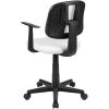 Flash Furniture Flash Fundamentals Mid-Back Black Mesh Swivel Task Office Chair with Pivot Back and Arms(White)