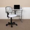 Flash Furniture Flash Fundamentals Mid-Back Black Mesh Swivel Task Office Chair with Pivot Back and Arms(White)