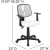 Flash Furniture Flash Fundamentals Mid-Back Black Mesh Swivel Task Office Chair with Pivot Back and Arms(White)