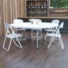 Flash Furniture Freeman 4′ Round Plastic Folding Table with Carrying Handle, Plastic Foldable Table for Indoor/Outdoor Events, White(72″ Round)