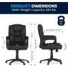Flash Furniture Fundamentals Big & Tall Swivel LeatherSoft Office and Gaming Chair, Ergonomic Office Chair with Padded Armrests and Adjustable Height, Black(Black)