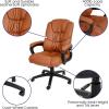 Flash Furniture Fundamentals Big & Tall Swivel LeatherSoft Office and Gaming Chair, Ergonomic Office Chair with Padded Armrests and Adjustable Height, Black(Brown)