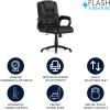 Flash Furniture Fundamentals Big & Tall Swivel LeatherSoft Office and Gaming Chair, Ergonomic Office Chair with Padded Armrests and Adjustable Height, Black(Black)
