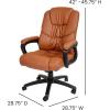 Flash Furniture Fundamentals Big & Tall Swivel LeatherSoft Office and Gaming Chair, Ergonomic Office Chair with Padded Armrests and Adjustable Height, Black(Brown)