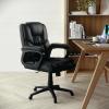 Flash Furniture Fundamentals Big & Tall Swivel LeatherSoft Office and Gaming Chair, Ergonomic Office Chair with Padded Armrests and Adjustable Height, Black(Black)