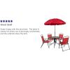 Flash Furniture GM-202012-RD-GG Glass Patio Table and Chair Sets, Red