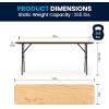 Flash Furniture Gael 6′ Wood Folding Training and Event Table, Rectangular Folding Training Table with Smooth Clear Coated Finished Top, Natural