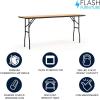 Flash Furniture Gael 6′ Wood Folding Training and Event Table, Rectangular Folding Training Table with Smooth Clear Coated Finished Top, Natural