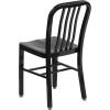 Flash Furniture Gael Commercial Grade 2 Pack Yellow Metal Indoor-Outdoor Chair(Black)