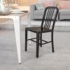 Flash Furniture Gael Commercial Grade 2 Pack Yellow Metal Indoor-Outdoor Chair(Black)