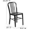 Flash Furniture Gael Commercial Grade 2 Pack Yellow Metal Indoor-Outdoor Chair(Black)
