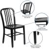 Flash Furniture Gael Commercial Grade 2 Pack Yellow Metal Indoor-Outdoor Chair(Black)