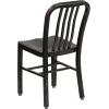 Flash Furniture Gael Commercial Grade 2 Pack Yellow Metal Indoor-Outdoor Chair(Black-antique Gold)