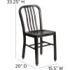 Flash Furniture Gael Commercial Grade 2 Pack Yellow Metal Indoor-Outdoor Chair(Black-antique Gold)