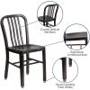 Flash Furniture Gael Commercial Grade 2 Pack Yellow Metal Indoor-Outdoor Chair(Black-antique Gold)