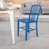 Flash Furniture Gael Commercial Grade 2 Pack Yellow Metal Indoor-Outdoor Chair(Blue)