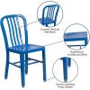 Flash Furniture Gael Commercial Grade 2 Pack Yellow Metal Indoor-Outdoor Chair(Blue)
