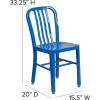 Flash Furniture Gael Commercial Grade 2 Pack Yellow Metal Indoor-Outdoor Chair(Blue)