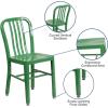 Flash Furniture Gael Commercial Grade 2 Pack Yellow Metal Indoor-Outdoor Chair(Green)