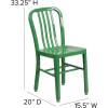 Flash Furniture Gael Commercial Grade 2 Pack Yellow Metal Indoor-Outdoor Chair(Green)