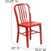 Flash Furniture Gael Commercial Grade 2 Pack Yellow Metal Indoor-Outdoor Chair(Red)