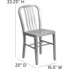 Flash Furniture Gael Commercial Grade 2 Pack Yellow Metal Indoor-Outdoor Chair(Silver)