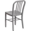 Flash Furniture Gael Commercial Grade 2 Pack Yellow Metal Indoor-Outdoor Chair(Silver)