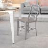 Flash Furniture Gael Commercial Grade 2 Pack Yellow Metal Indoor-Outdoor Chair(Silver)