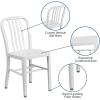Flash Furniture Gael Commercial Grade 2 Pack Yellow Metal Indoor-Outdoor Chair(White)