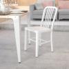 Flash Furniture Gael Commercial Grade 2 Pack Yellow Metal Indoor-Outdoor Chair(White)