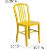 Flash Furniture Gael Commercial Grade 2 Pack Yellow Metal Indoor-Outdoor Chair(Yellow)