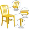 Flash Furniture Gael Commercial Grade 2 Pack Yellow Metal Indoor-Outdoor Chair(Yellow)
