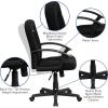 Flash Furniture Garver Mid-Back Black Fabric Executive Swivel Office Chair with Nylon Arms