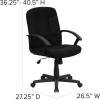 Flash Furniture Garver Mid-Back Black Fabric Executive Swivel Office Chair with Nylon Arms