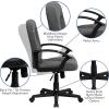 Flash Furniture Garver Mid-Back Gray Fabric Executive Swivel Office Chair with Nylon Arms