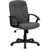 Flash Furniture Garver Mid-Back Gray Fabric Executive Swivel Office Chair with Nylon Arms