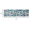 Flash Furniture Gideon Collection 8′ x 8′ Round Abstract Area Rug – Turquoise, Grey, and White Olefin Facing – Cotton Backing – Living Room or Bedroom(Turquoise)