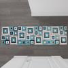 Flash Furniture Gideon Collection 8′ x 8′ Round Abstract Area Rug – Turquoise, Grey, and White Olefin Facing – Cotton Backing – Living Room or Bedroom(Turquoise)