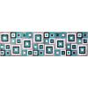 Flash Furniture Gideon Collection 8′ x 8′ Round Abstract Area Rug – Turquoise, Grey, and White Olefin Facing – Cotton Backing – Living Room or Bedroom(Turquoise)