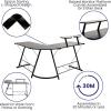Flash Furniture Glass L-Shape Computer Desk with Silver Metal Frame(Black Top/Black Frame)